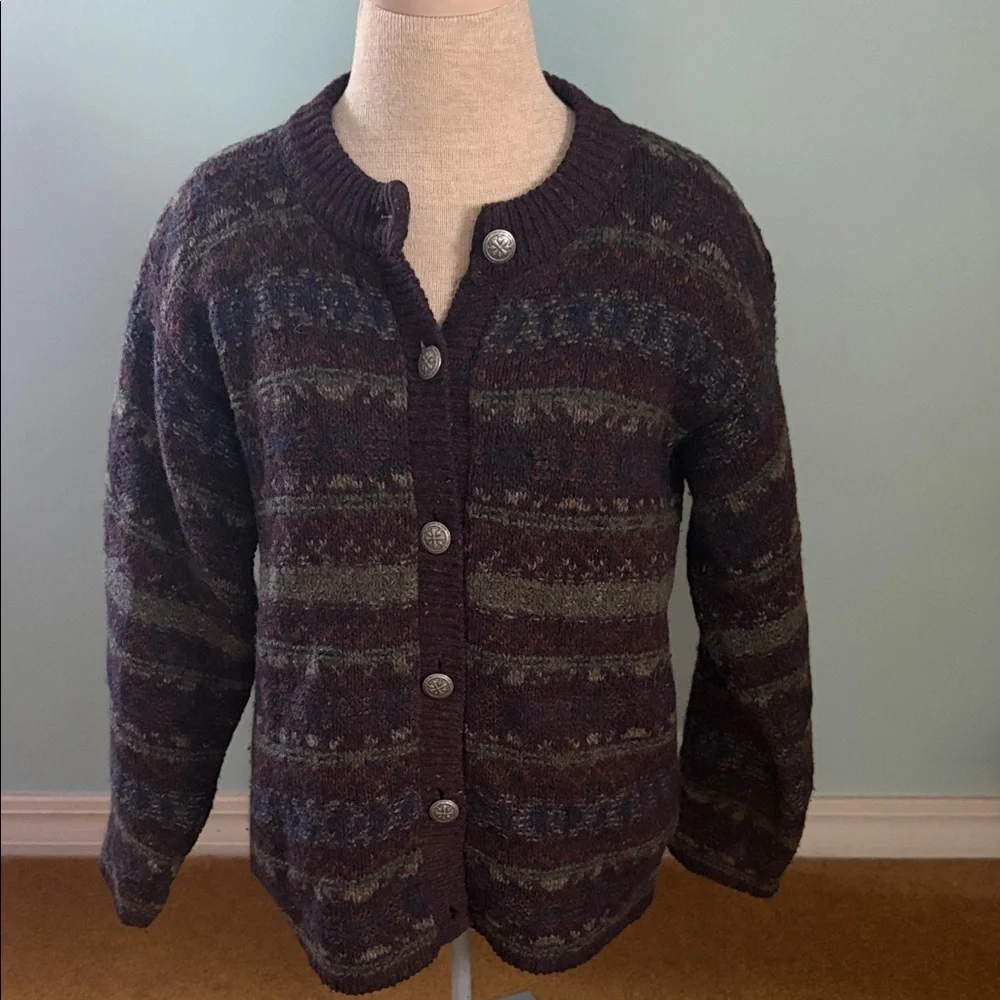 Alps Fine Women’s Apparel Cozy Multicolor Cardigan Sweater - Picture 3 of 5
